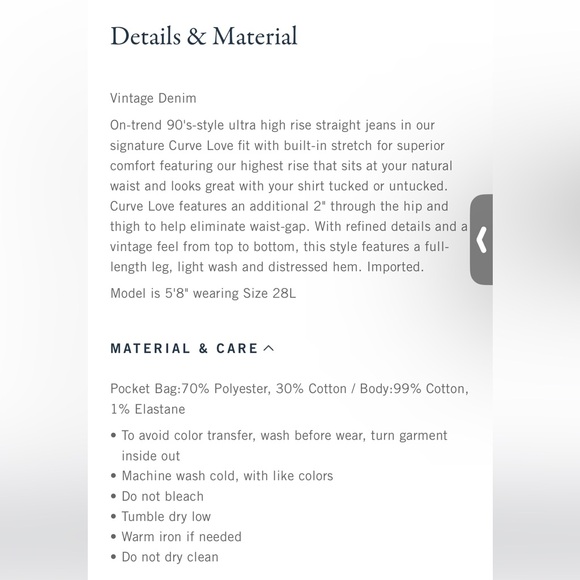 Abercrombie & Fitch • Curve Love 90s Straight Ultra High Rise Jeans Light Marble - Picture 13 of 13